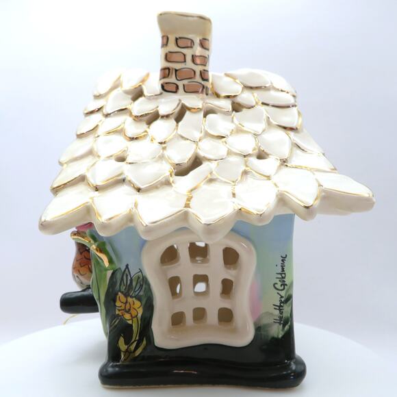 Blue Sky Clayworks Candle - Etsy Blue Sky Clayworks Birdhouse Cottage Tea Light Holder w/ Tile Base 2003 Luminary